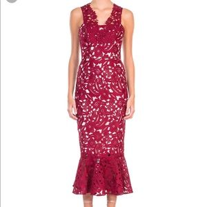 Shoshanna midnight rosemary dress red lace